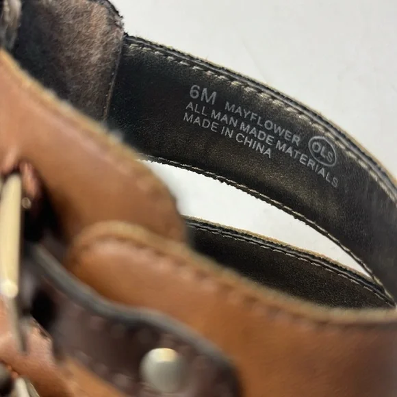 Aerosoles A2 Heelrest Mayflower Wedge Brown Faux Leather Ankle Zip Sandals, 6 - Picture 9 of 11